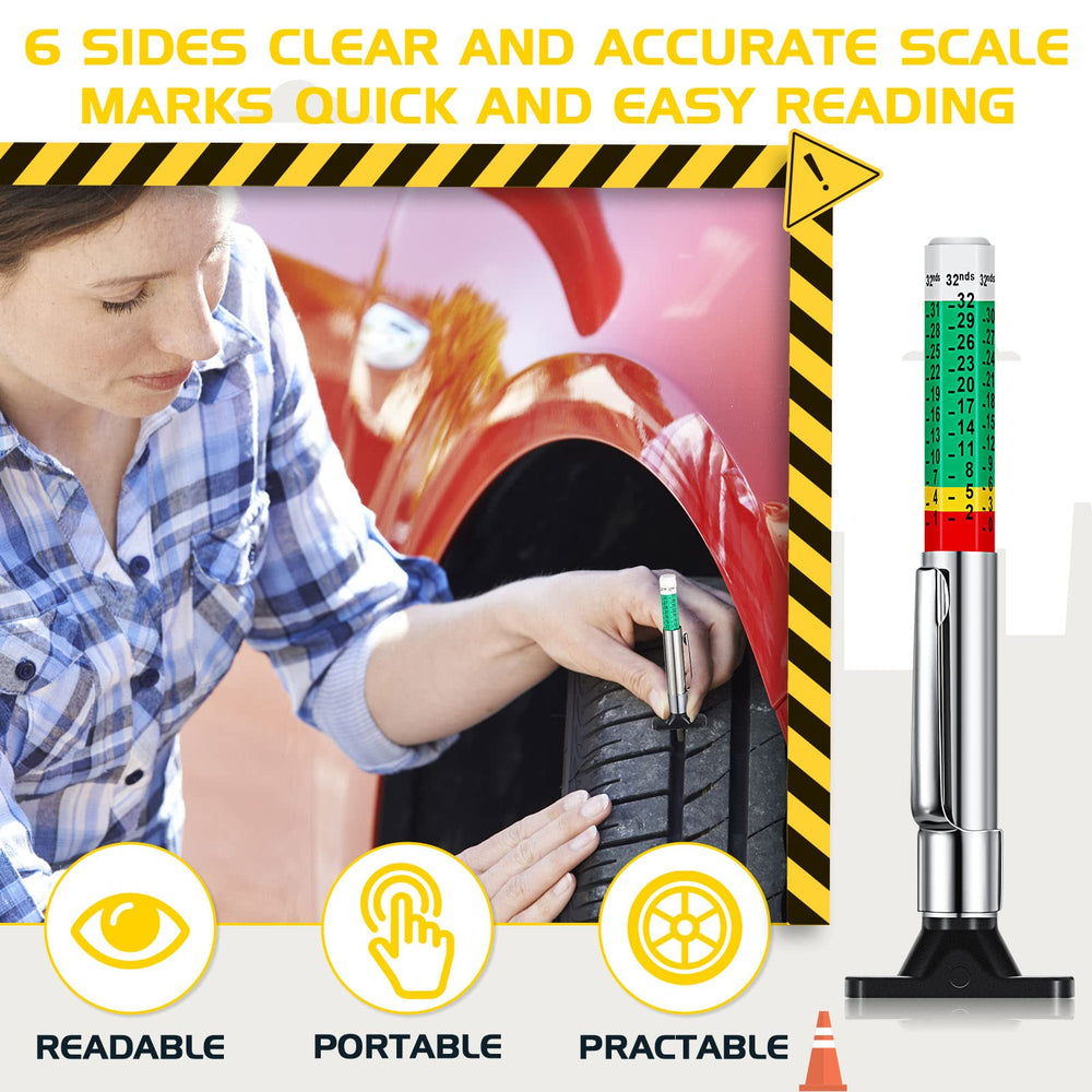 BBTO close-up of color-coded zones on gauge, fast visual tread reading benefit