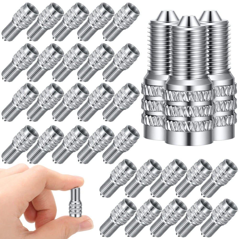 BBTO silver valve stem caps front view showing pack and corrosion protection