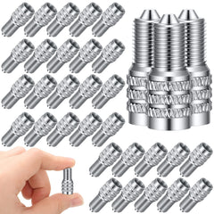 BBTO silver valve stem caps front view showing pack and corrosion protection