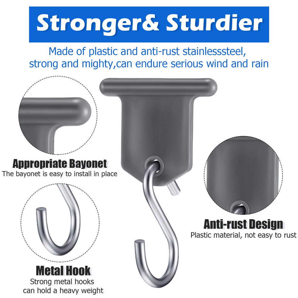 BBTO hooks installed in an RV awning roller channel for secure hanging