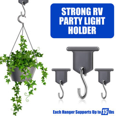 BBTO hooks installed in an RV awning channel showing secure attachment