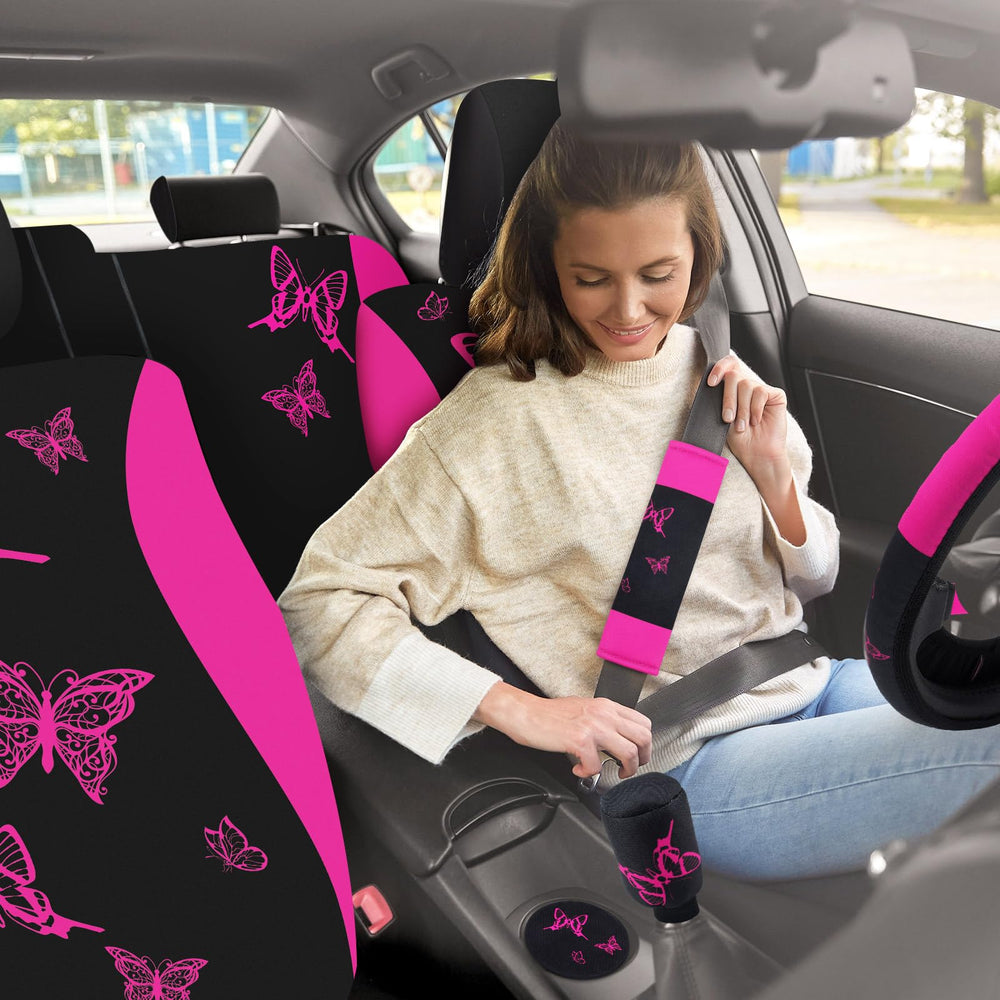 BBTO full installed SUV interior showing cohesive butterfly-rose aesthetic