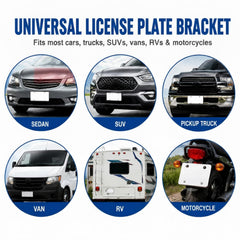 BBTO screw installed on a car license plate demonstrating secure, low-profile fastening