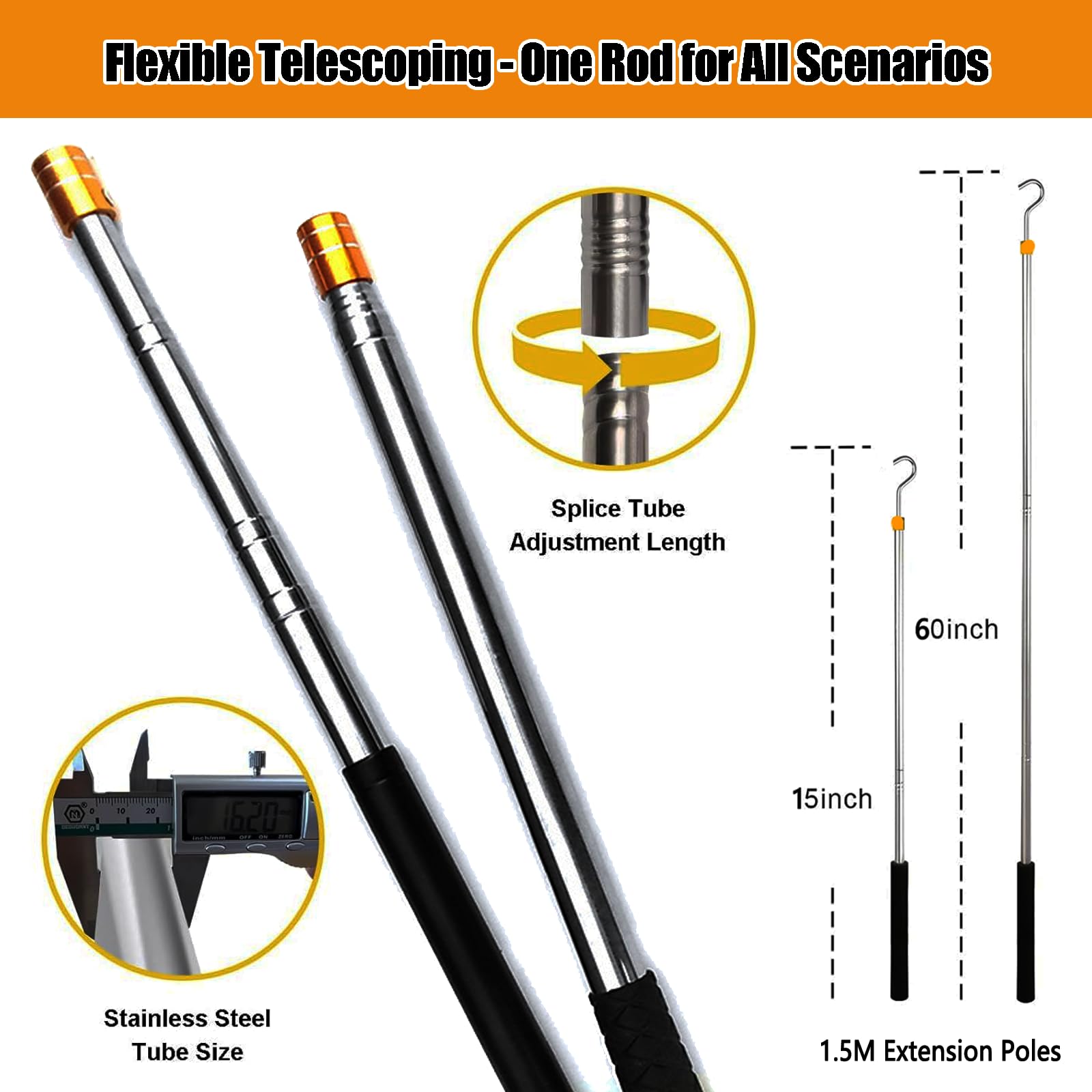 BCEHACBITI extended telescoping grabber reaching deep truck bed to retrieve items