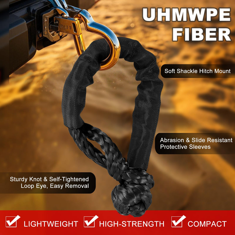 BCJCLTS close-up of soft shackle highlighting UHMWPE fiber strength