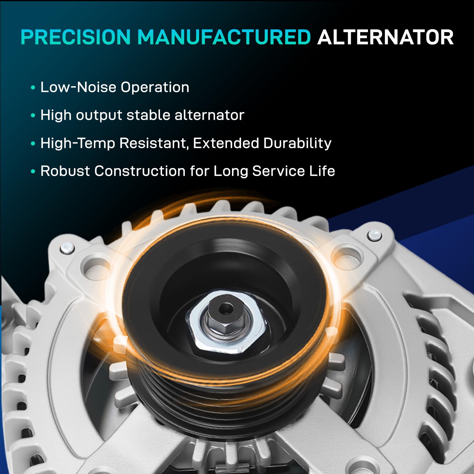 BDELI alternator held in hands showing scale and easy installation benefit
