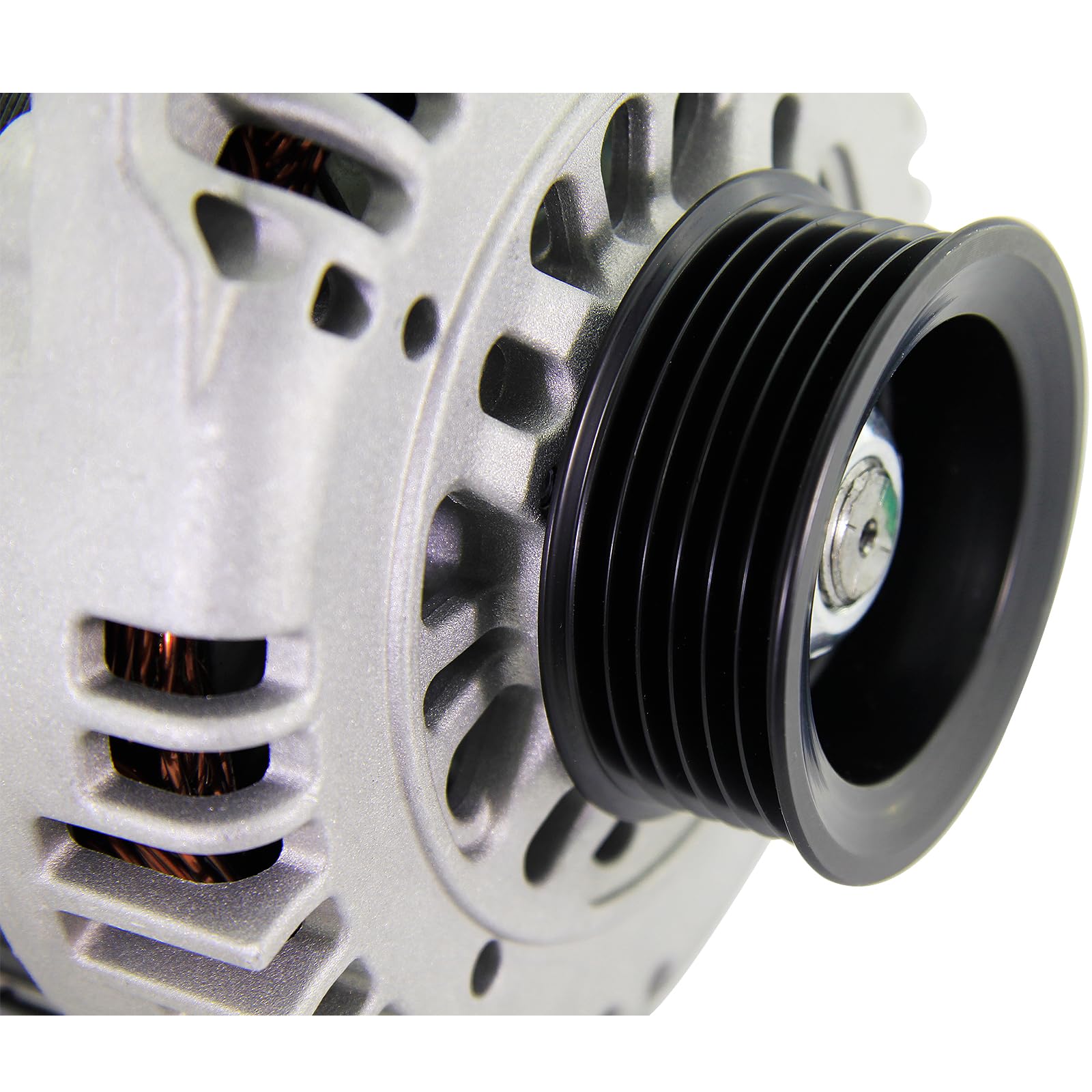 BDELI alternator pulley and bracket side profile, accurate pulley alignment benefit