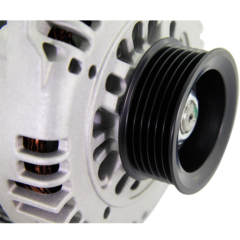 BDELI alternator pulley and bracket side profile, accurate pulley alignment benefit