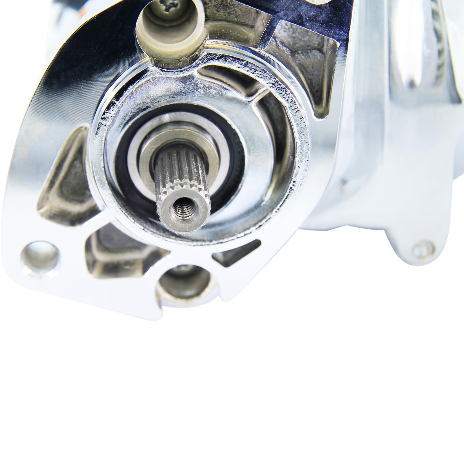 BDELI starter installed on Harley demonstrating direct-fit replacement and quick install