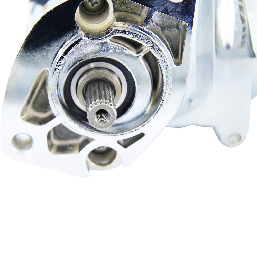 BDELI starter installed on Harley demonstrating direct-fit replacement and quick install