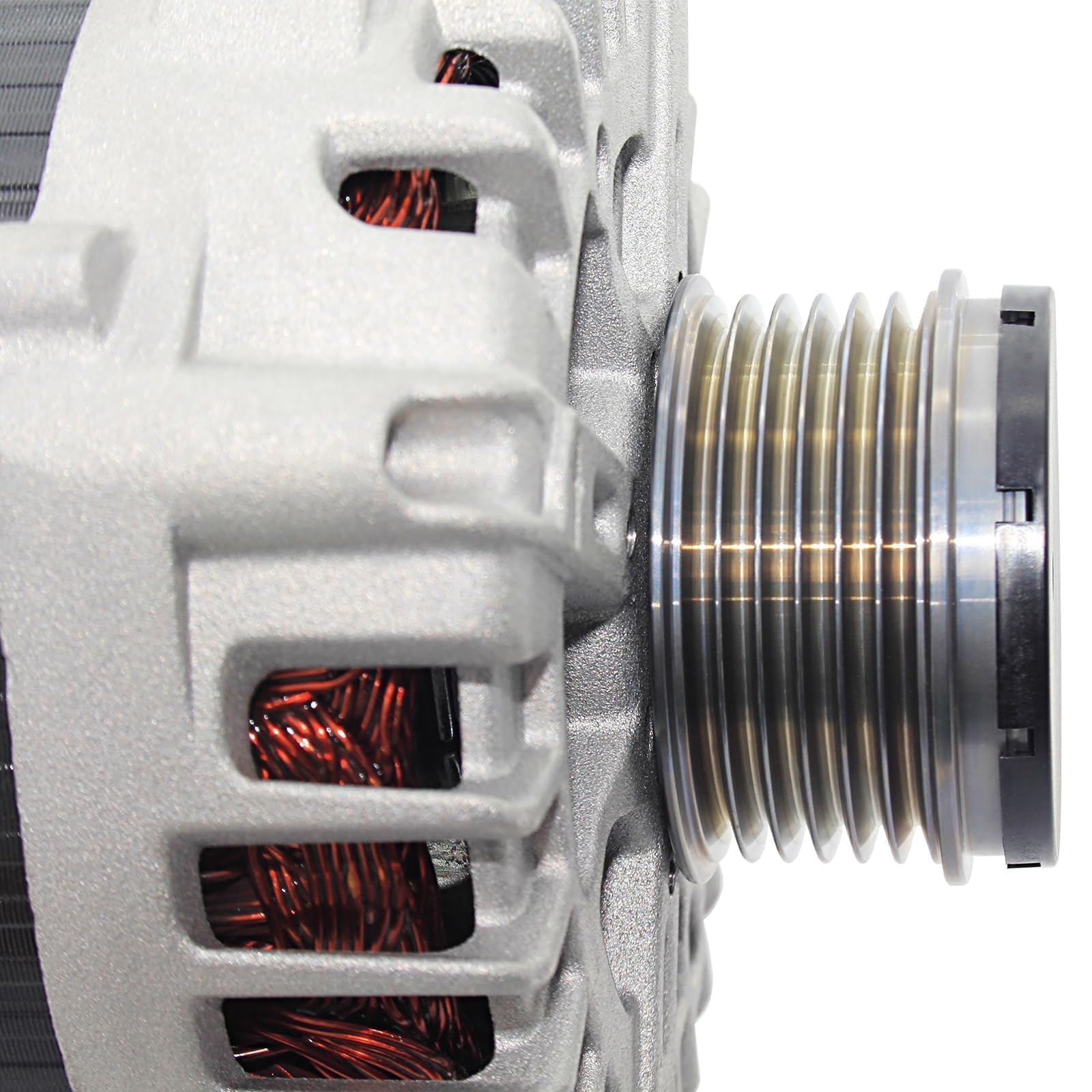 BDELI alternator side label closeup showing part numbers for easy fit verification
