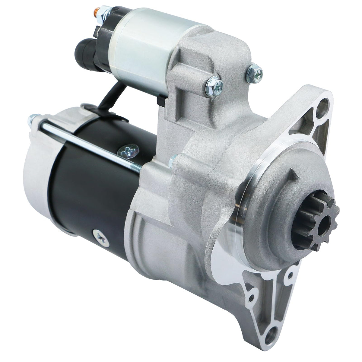 BDELI starter front view showing mounting points and reliable fit