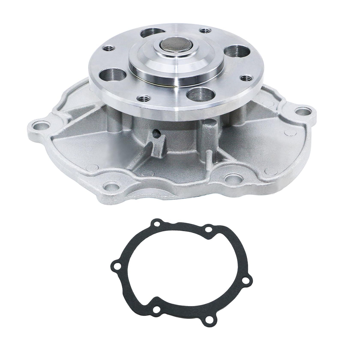 BDELI water pump front assembly showing mounting flanges and ports for reliable OE fit