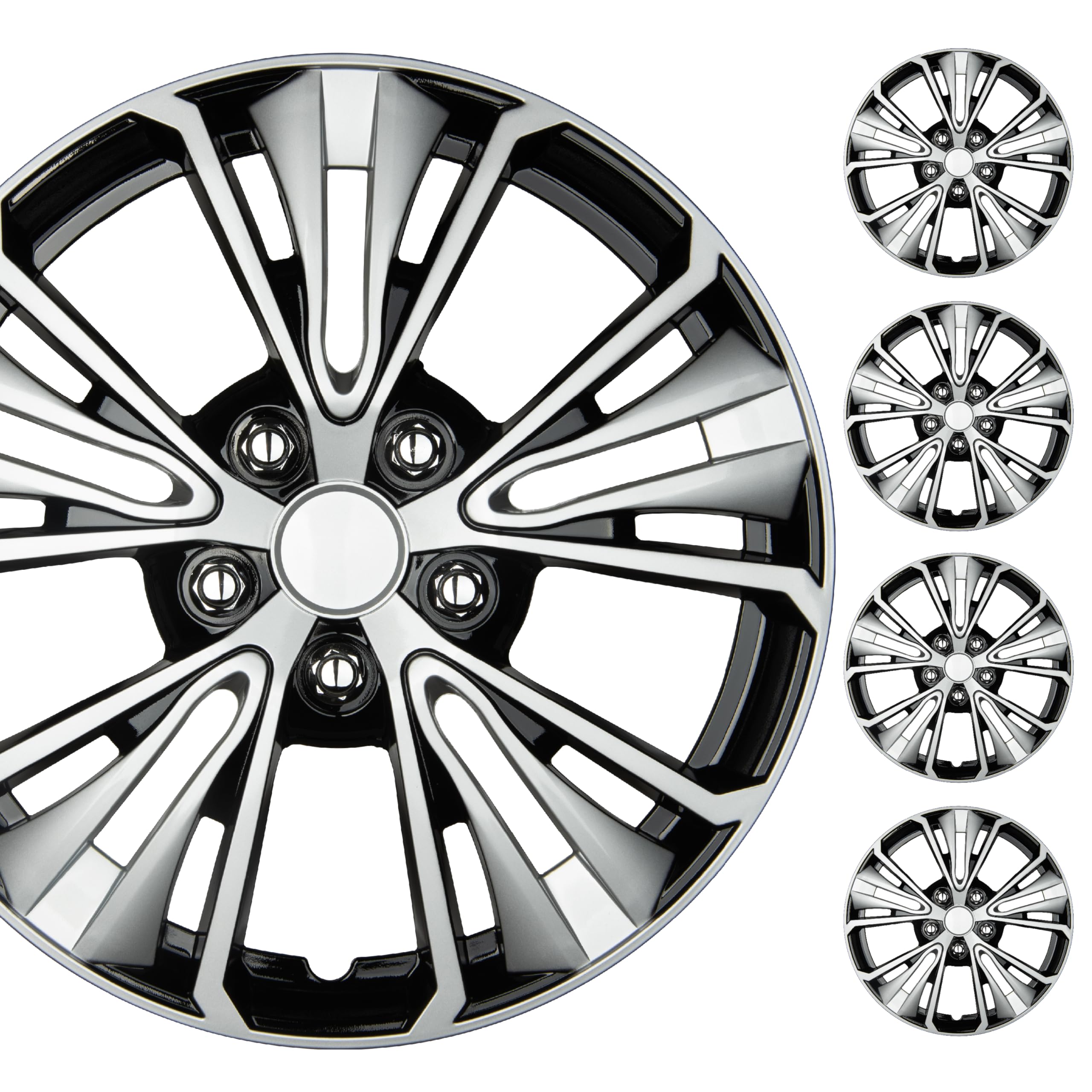 BDK hubcap front view showing clean 5-spoke styling and polished benefit