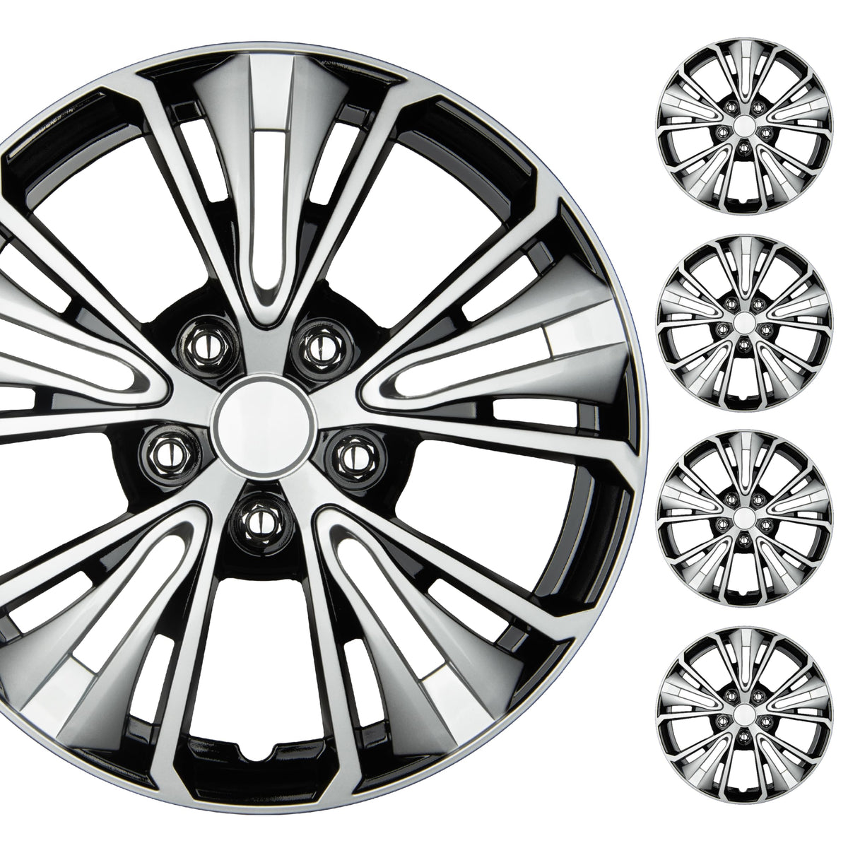 BDK hubcap front view showing clean 5-spoke styling and polished benefit