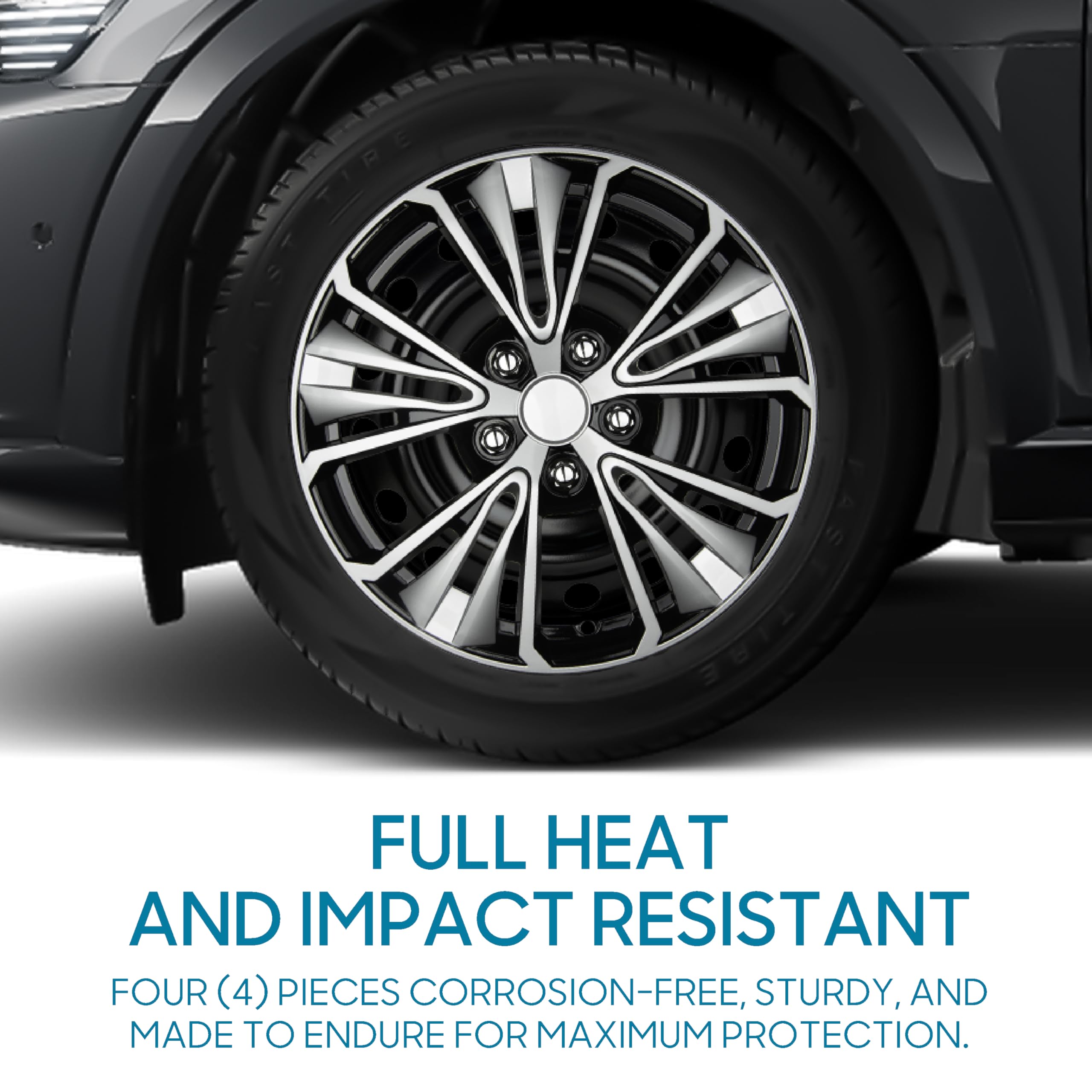 BDK hubcap packaging with four covers highlighting complete set convenience