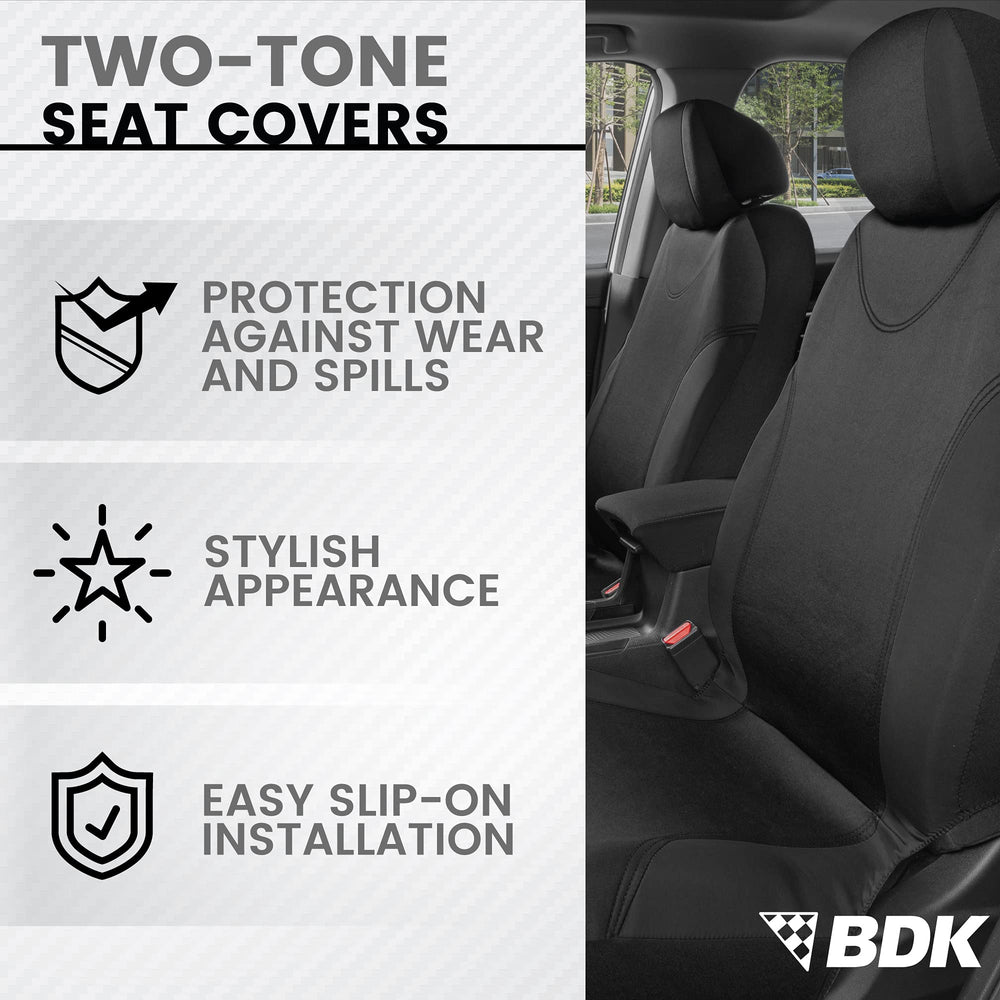 BDK rear bench split top and bottom covering seats cleanly