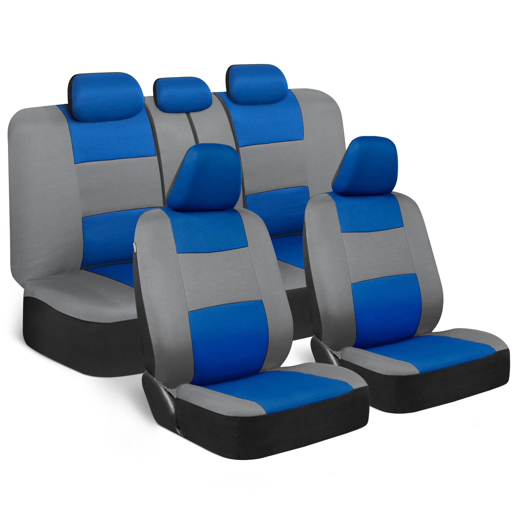 BDK front seat covers in blue gray showing full protection and stylish look