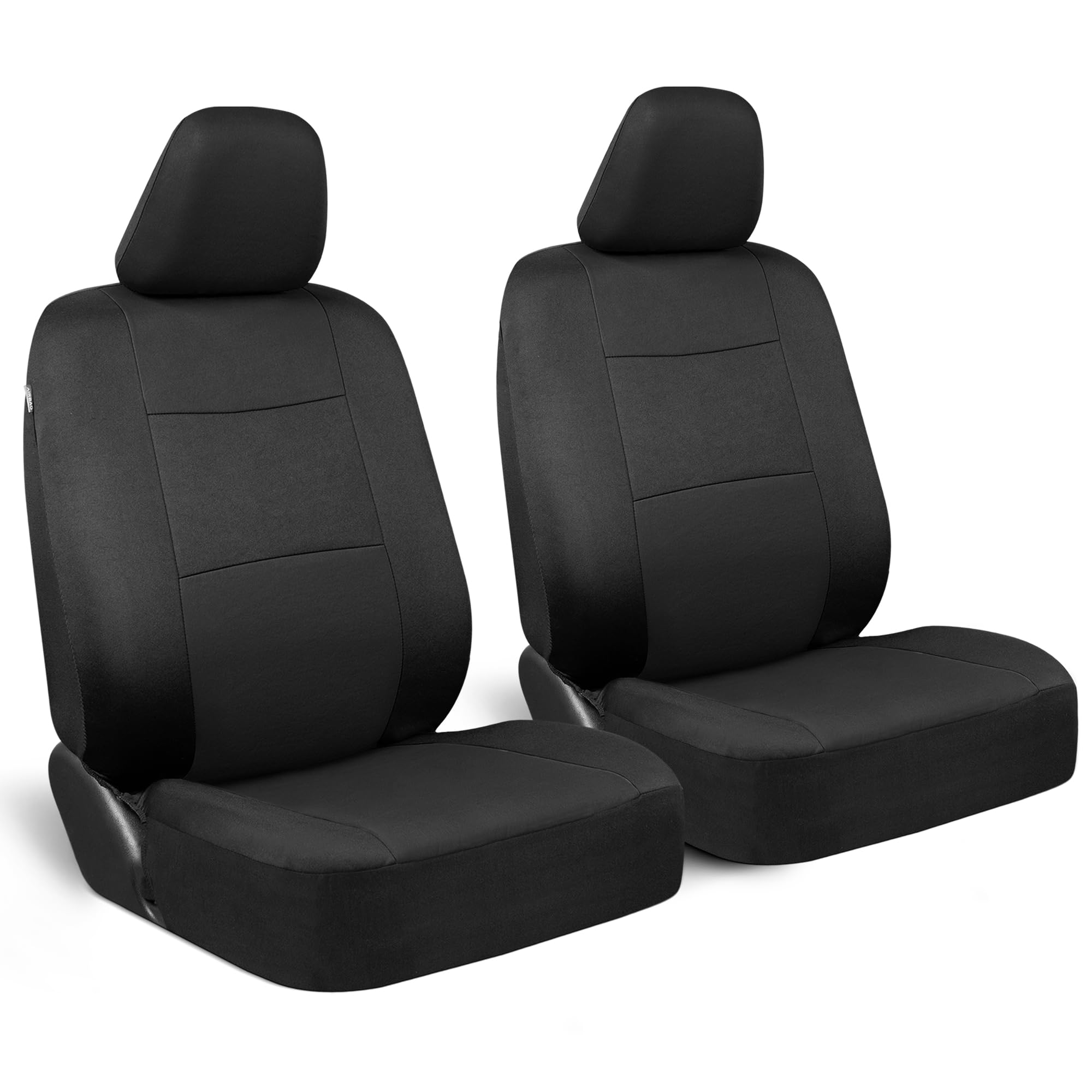 BDK front seat covers packaging and front view showing two-tone look and protection