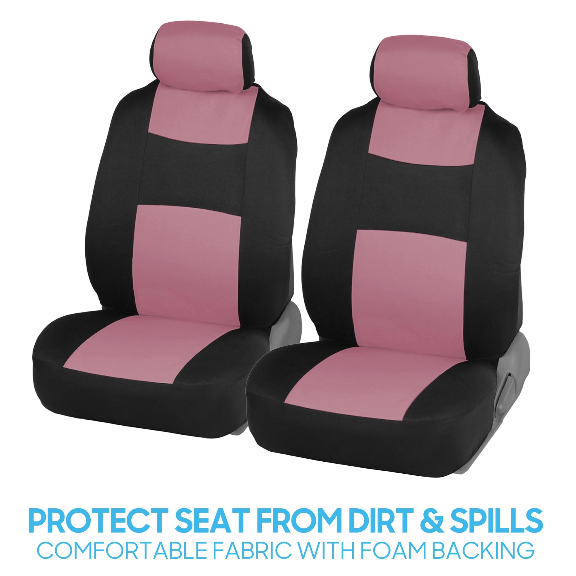 BDK headrest covers closeup showing stitching and neat finished look