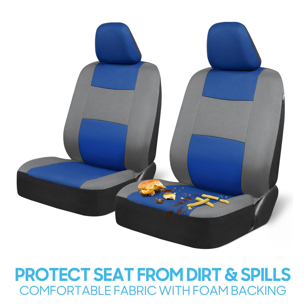 BDK headrest covers close-up highlighting fit and simple installation benefit