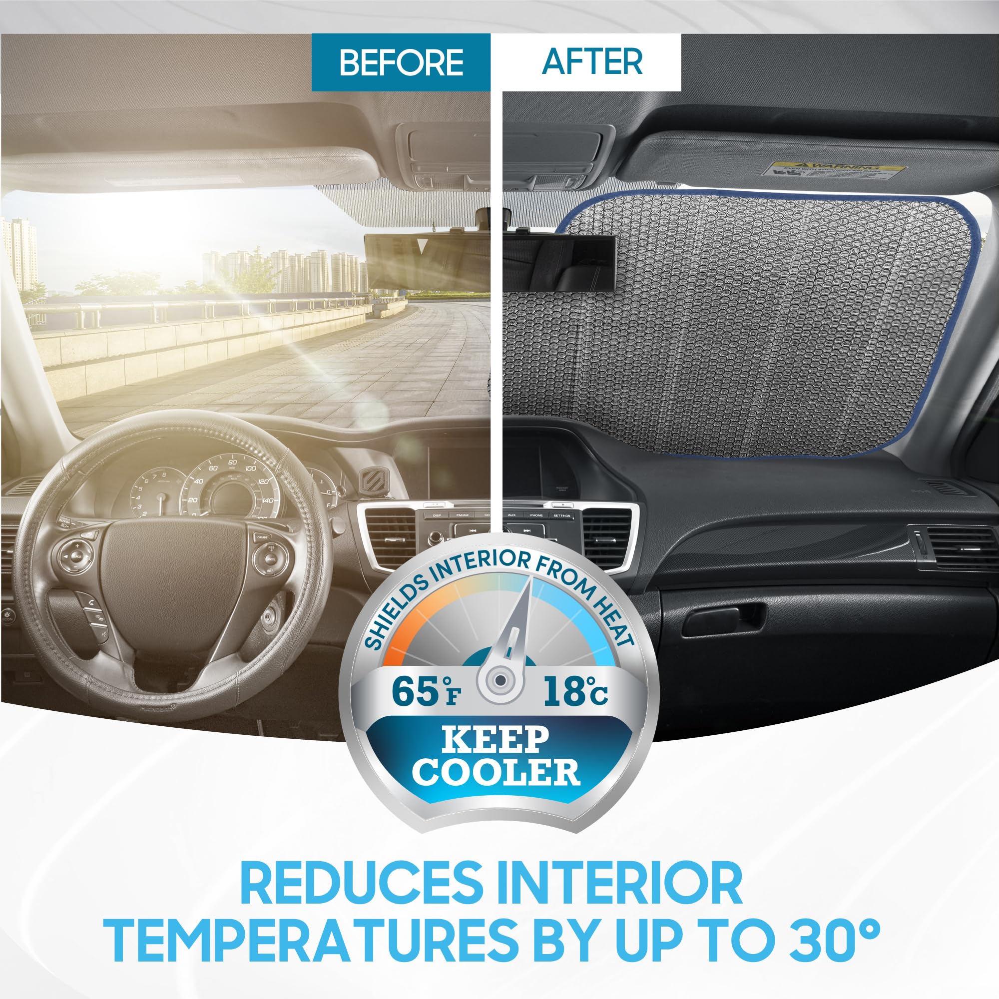 BDK installed behind rear-view mirror demonstrating quick setup and secure fit