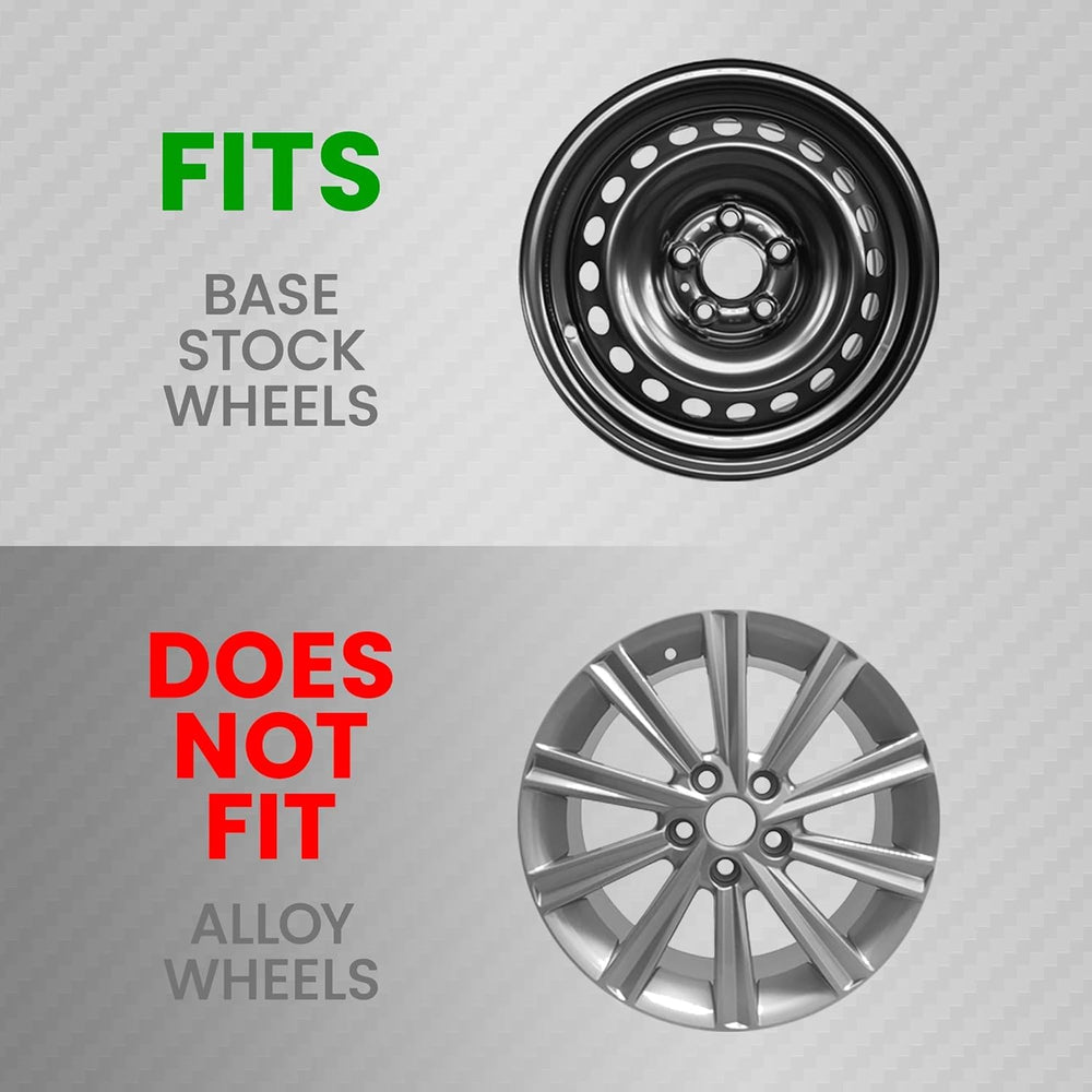 BDK four-pack in package showing all four hubcaps benefit: complete matched replacement