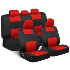 BDK front seat full view showing red-on-black upgrade and protection