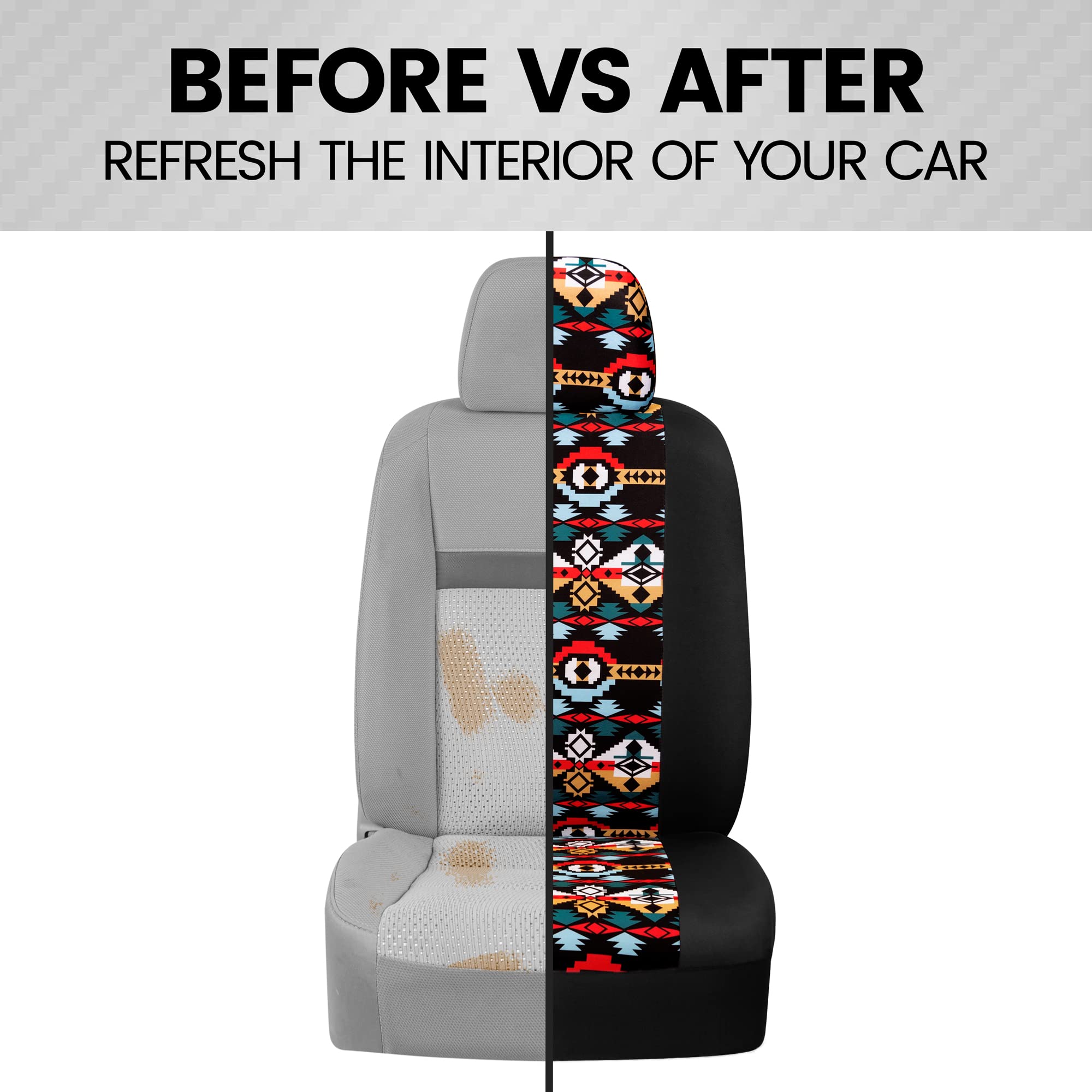 BDK seatcovers side profile showing sideless design preserving airbags