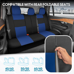 BDK two-tone blue-on-black stitch detail enhancing interior style