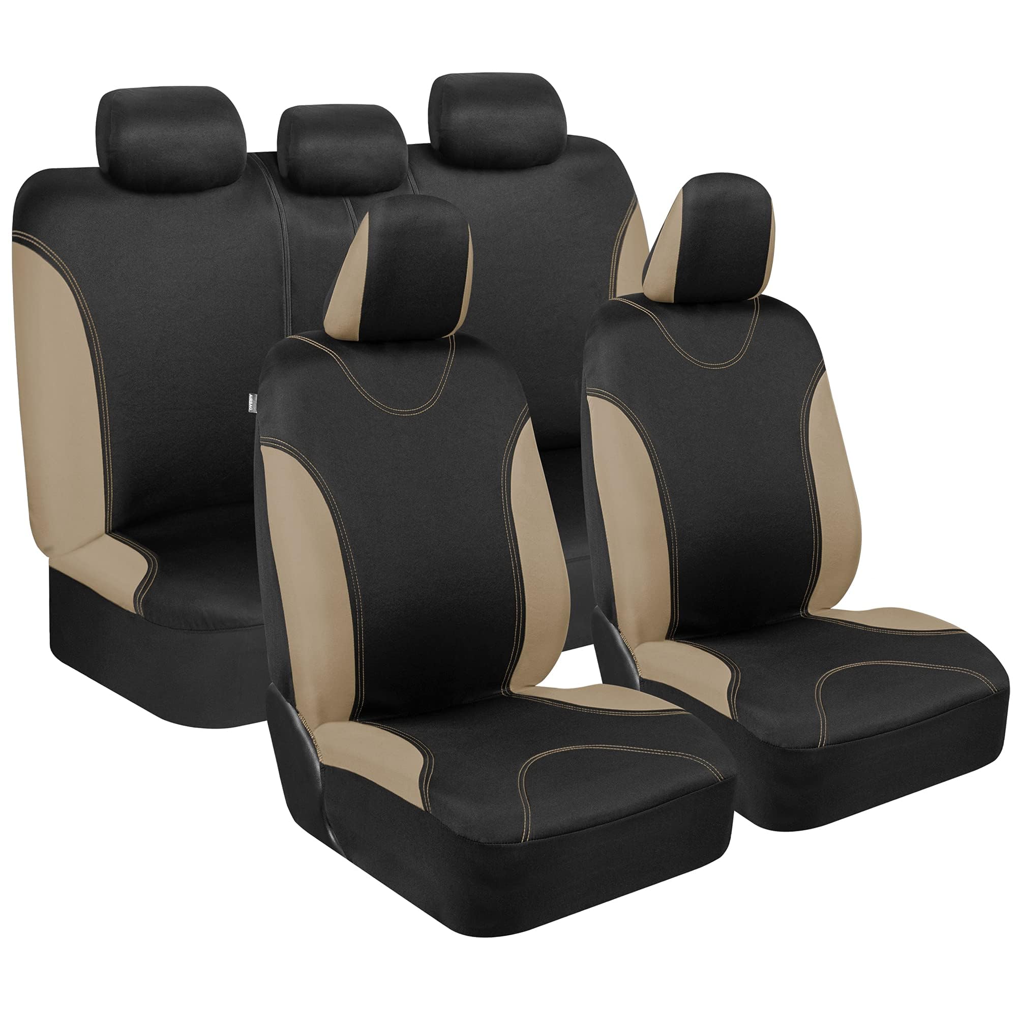 BDK front seat cover front view showing sleek two-tone style and protection