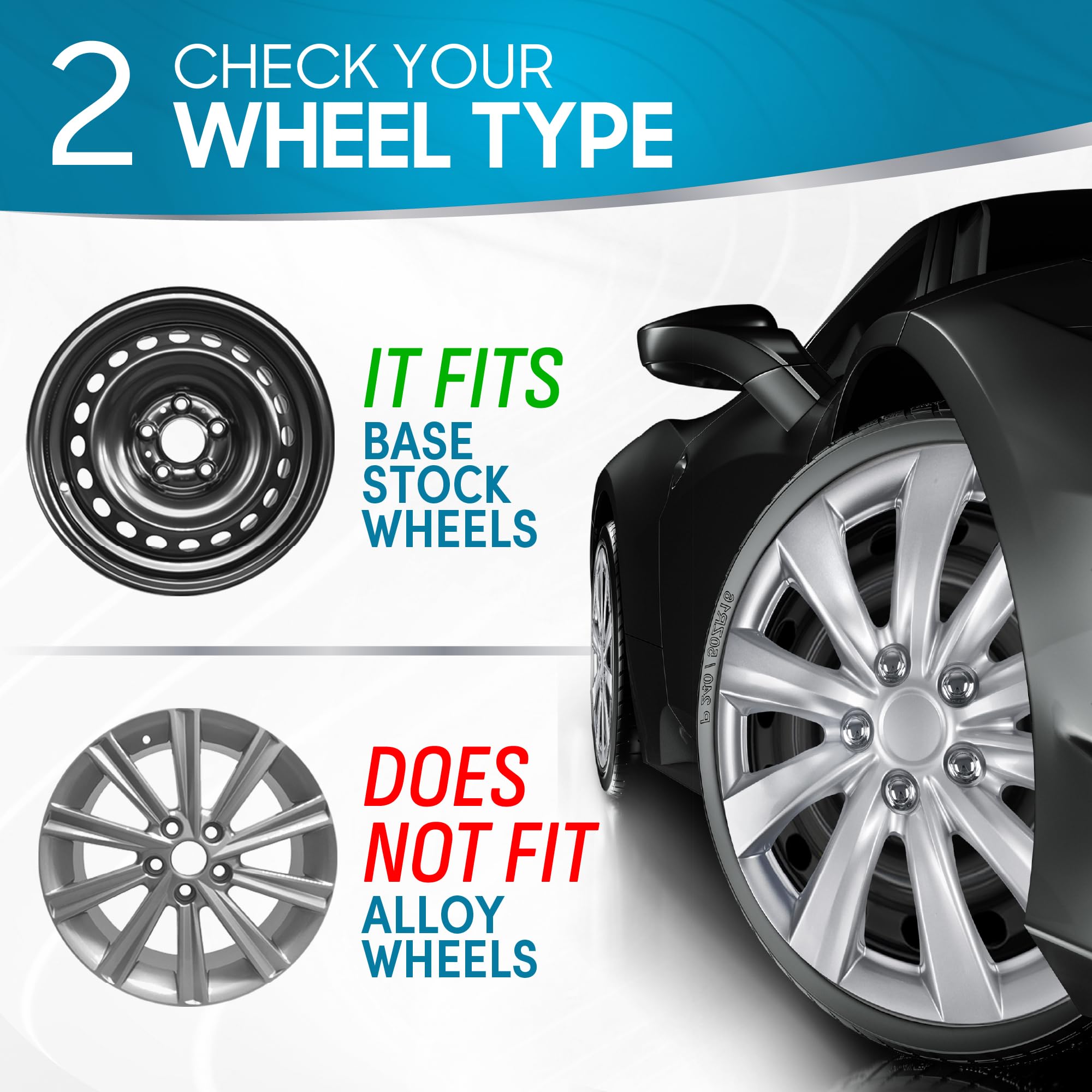 BDK hubcaps on parked car demonstrating upgraded curb appeal benefit