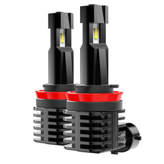 BEAMTECH front packaging of H11 fog bulb showing compact in-line upgrade and benefit of easy installation