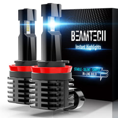 BEAMTECH front packaging showing two H11 fog bulbs and pack benefits