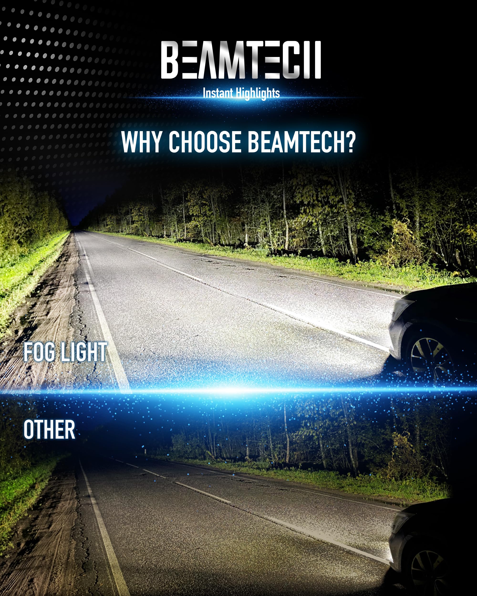 BEAMTECH close-up of LED chip showing precise luminous point for better beam control