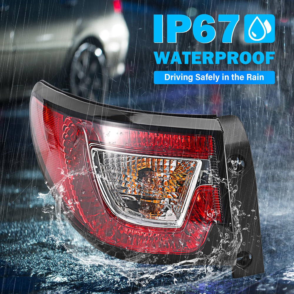 BeamTrack taillight weather seal close-up showing waterproof protection benefit