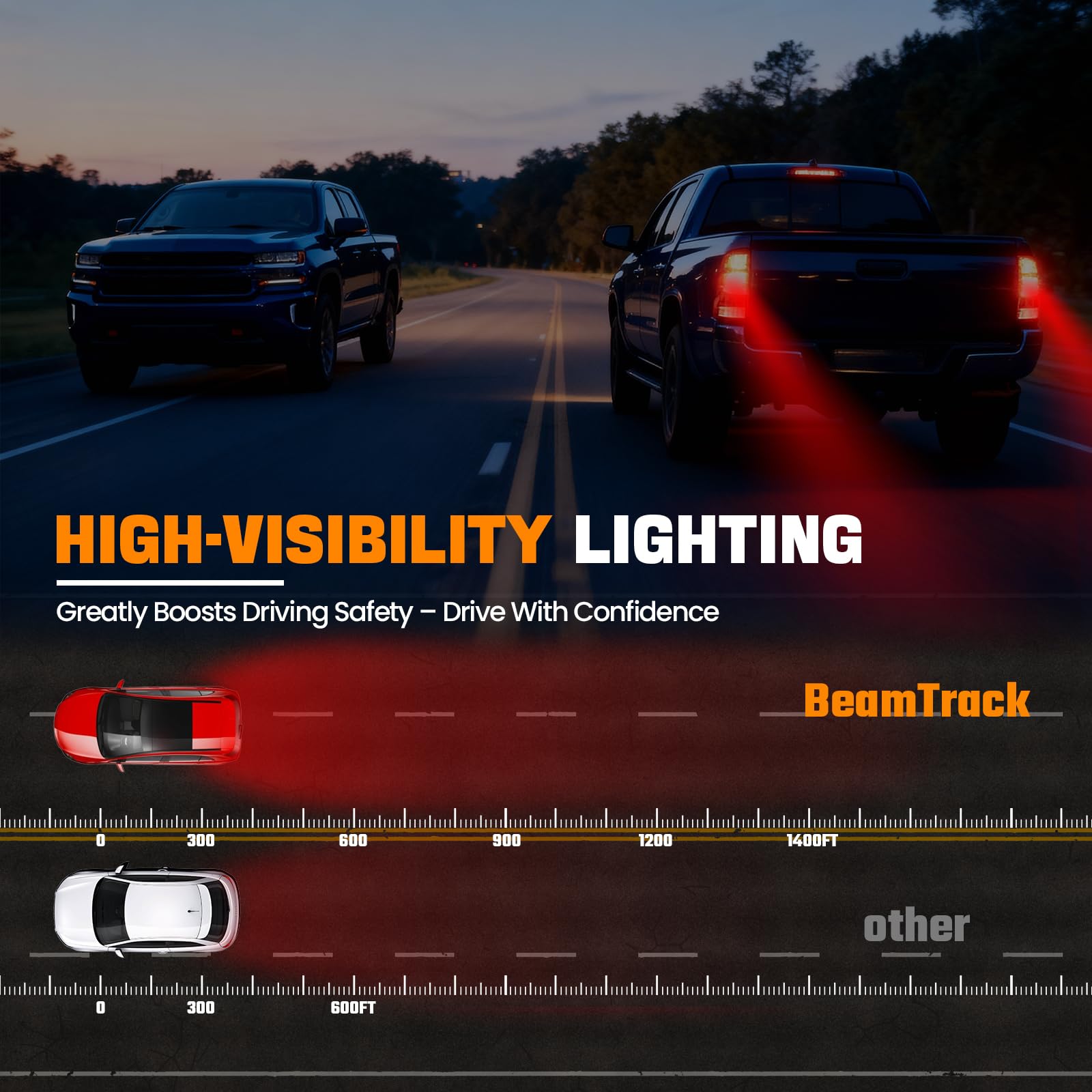 BeamTrack installed on passenger side of Sierra illustrating direct-fit replacement