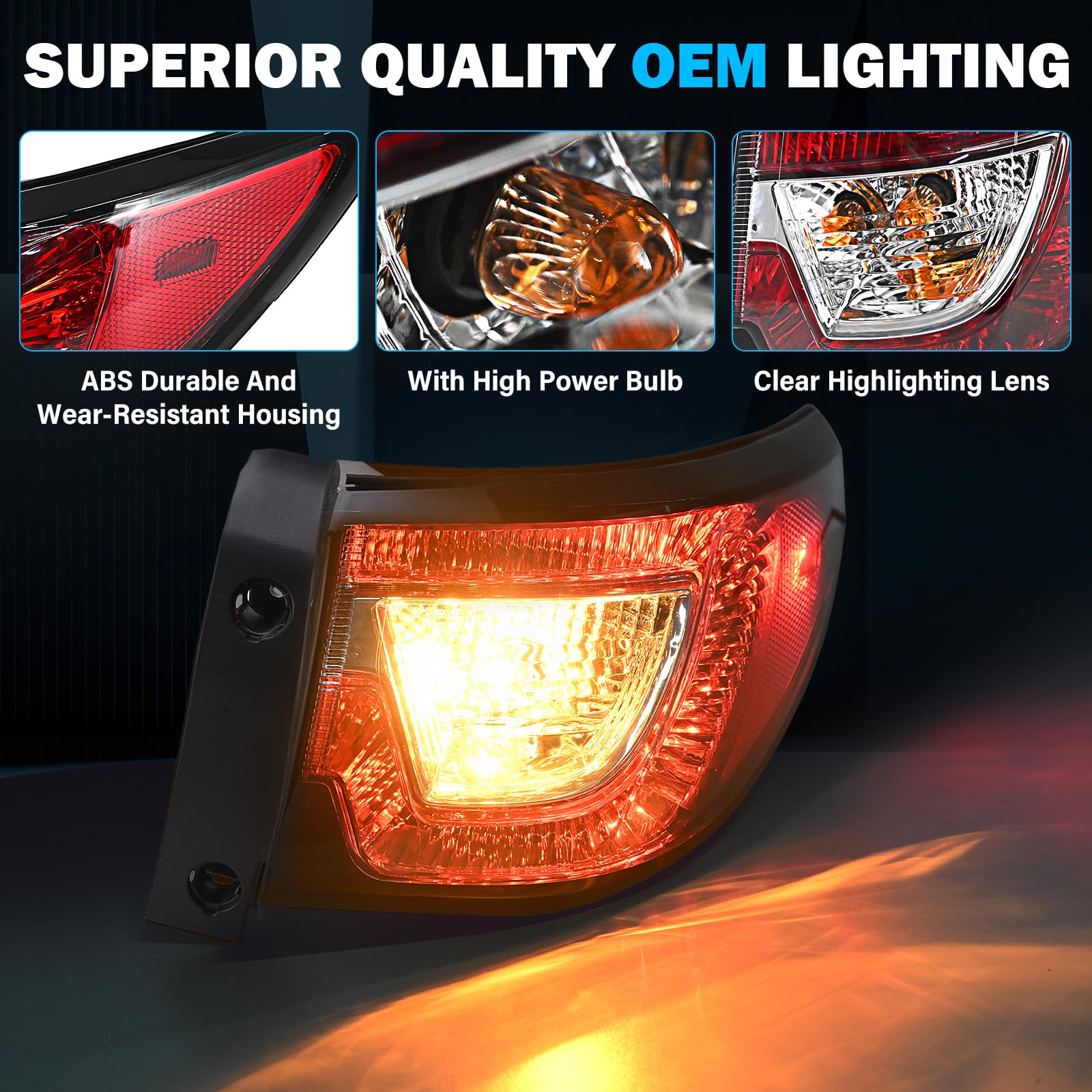 BeamTrack tail light seal and lens closeup demonstrating waterproof protection