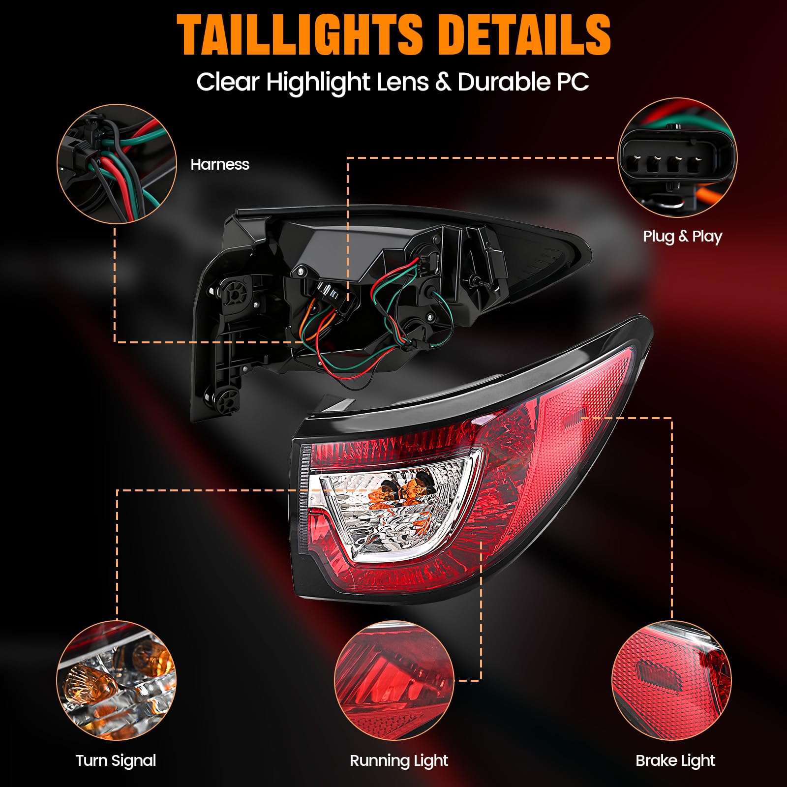 BeamTrack illuminated tail lights at night improving rear visibility