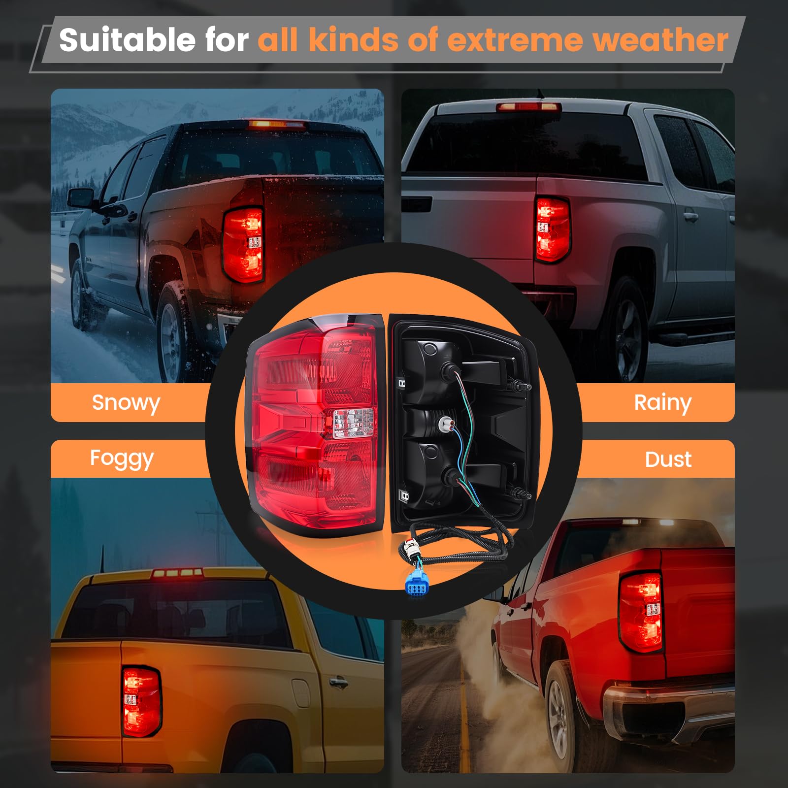 BeamTrack tail lights lit at night demonstrating clearer brake and signal light