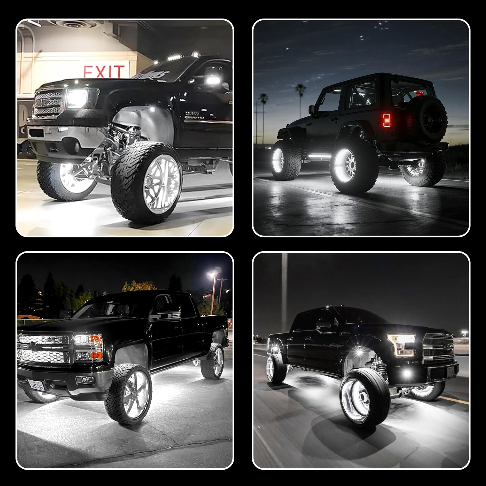 Beatto wheel lights illuminating street at night showcasing increased road-side visibility