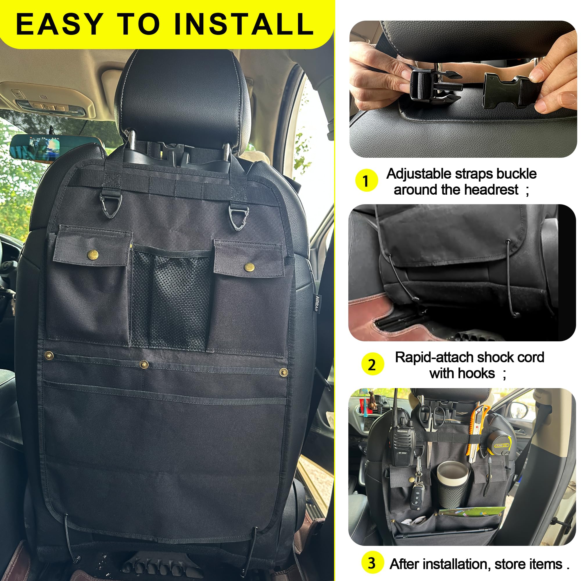 BEATUNEE view of hook and molle webbing allowing additional gear attachment benefit