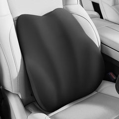 BEBAS front view of lumbar pillow showing shape and label for quick identification and comfort