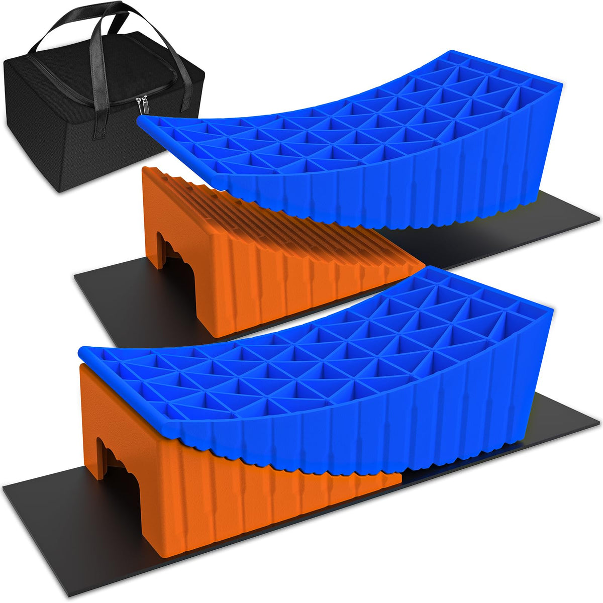 BEBOBLY front view of full leveling kit showing portability and organized storage