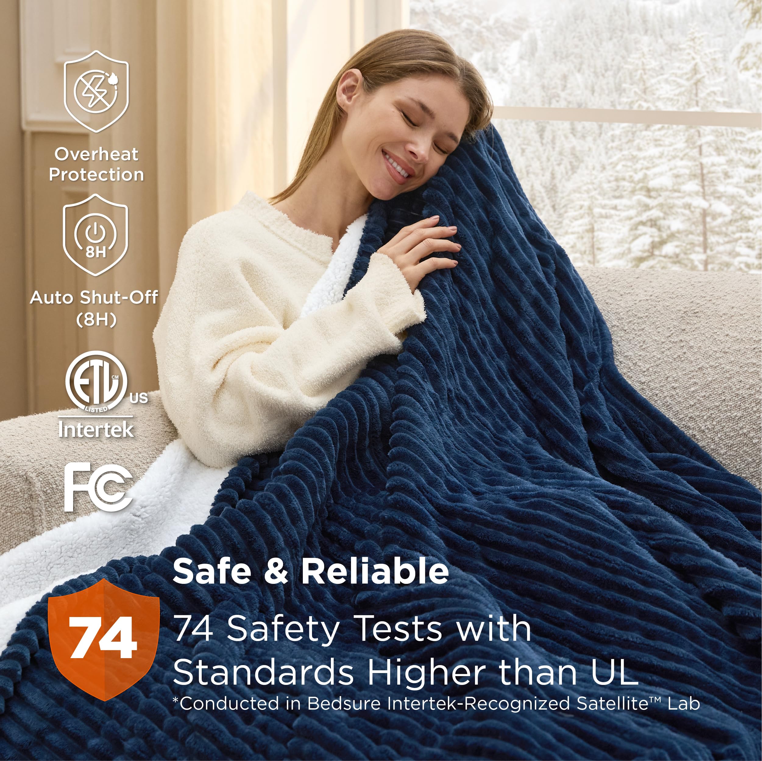 Bedsure blanket draped on couch showing use and added living-room comfort