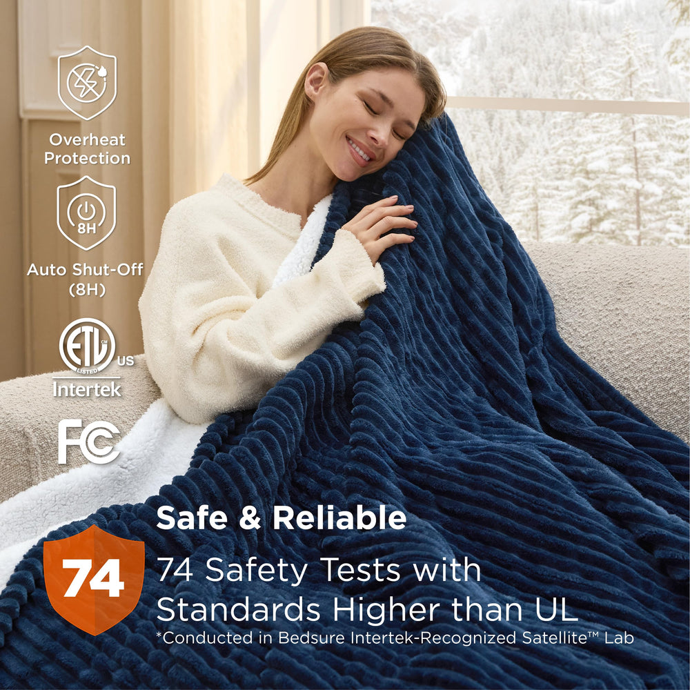 Bedsure blanket draped on couch showing use and added living-room comfort