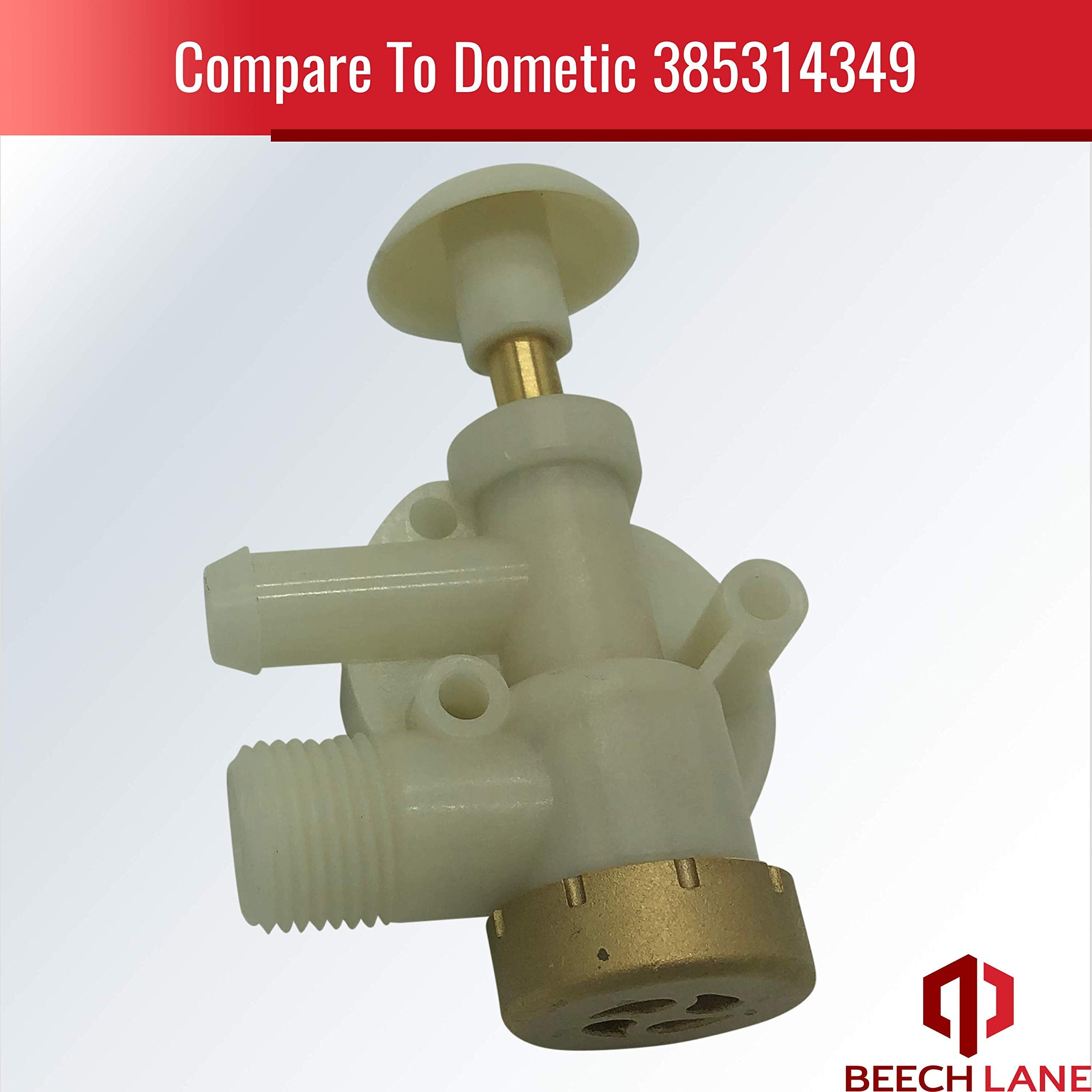 Side profile of Beech Lane valve illustrating durable construction and material blend