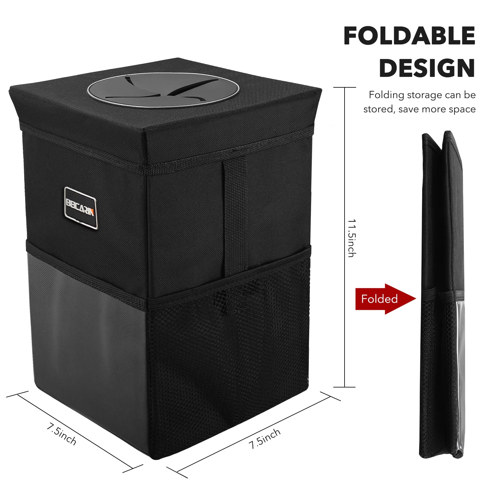 Beicarin side mesh pocket holding bottles and small items for convenience