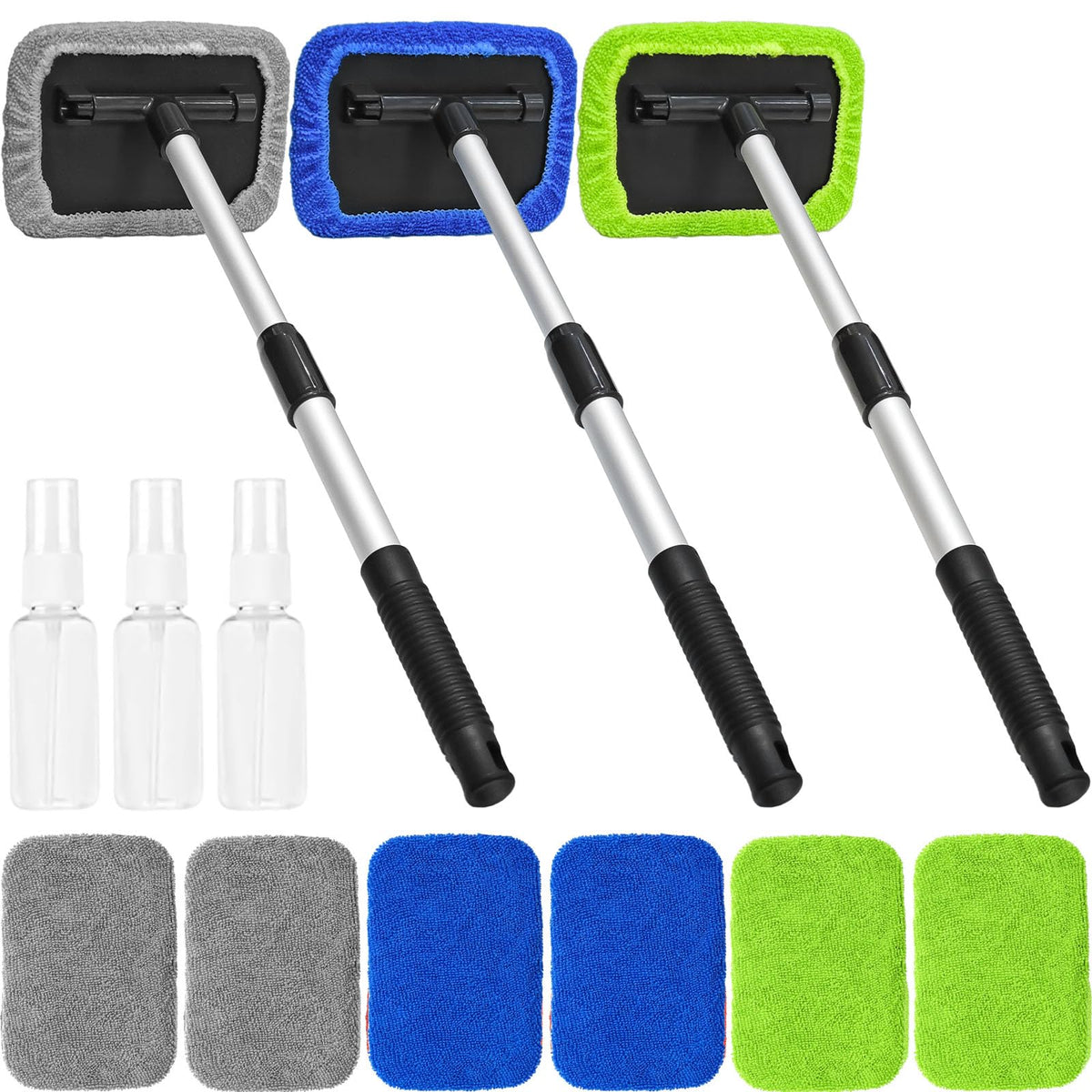 Beieverluck kit front view showing whole windshield cleaner set and accessories for quick setup