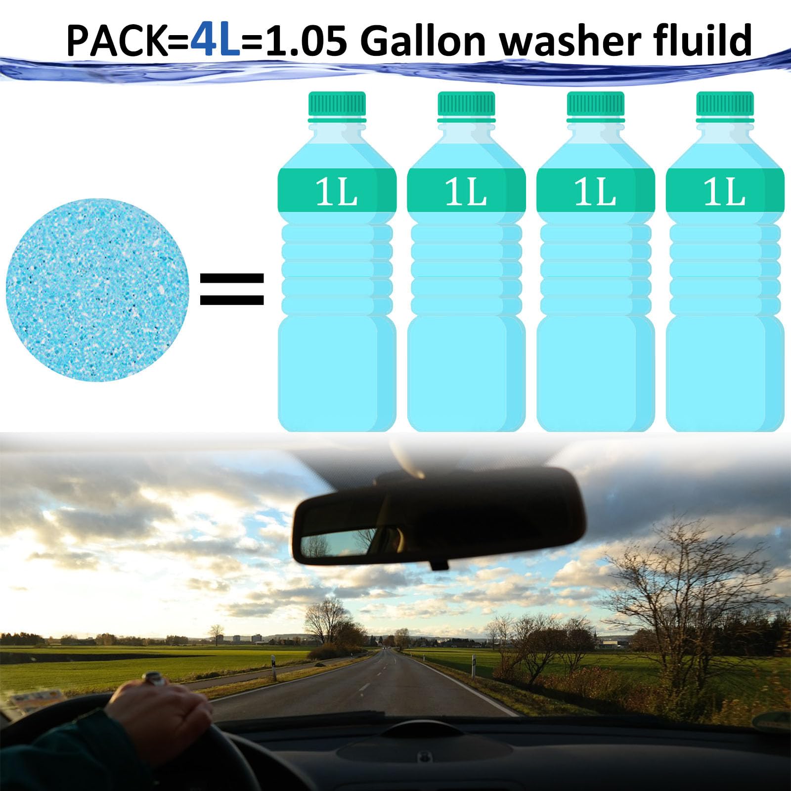 Beieverluck tablet dissolving in gallon jar, makes ready-to-use fluid fast